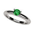 thumbnail image 1 of 925 Sterling Silver Lucita Solitaire Birthstone Ring w/ Simulated Birthstone - May - Size 6, 1 of 7