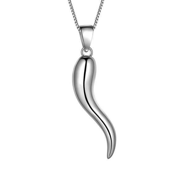 Hipunk 925 Sterling Silver Italian Horn Necklace for Women Men Cornicello Necklace Pendant Talisman Amulet Jewelry Fathers Day Gift for Dad