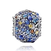925 Sterling Silver Lucky Shooting Star Night Sky Celestial Charm for Women Moment Charm Bracelet