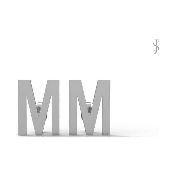 925 Sterling Silver M Alphabet Initial Stud Women Personalized Capital Letter Earrings Jewelry