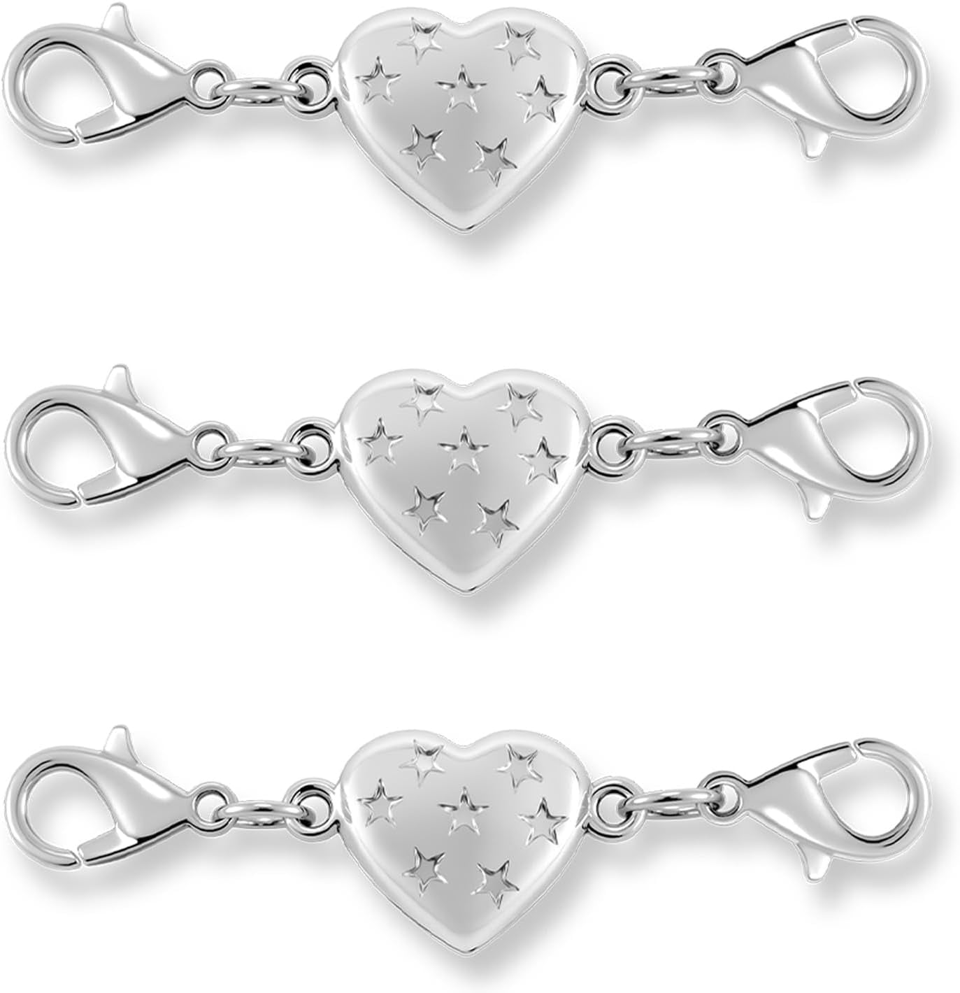 2 Sterling Silver Heart Lobster Claw Clasps - .925 Silver, 11mm, For Necklaces & Bracelets, Jewelry Making