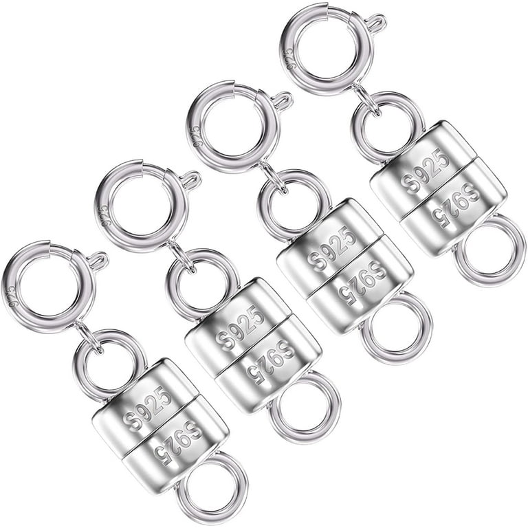 925 Sterling Silver Magnetic Necklace Clasps and Closures,Gold and