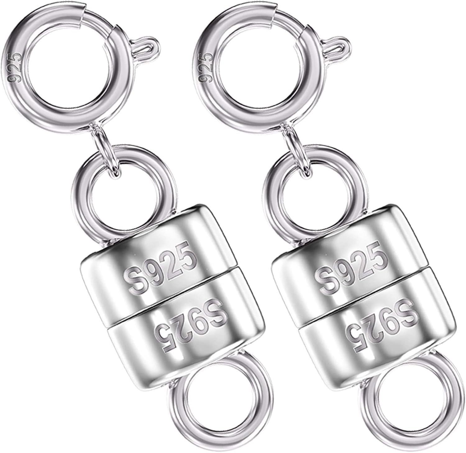 925 Sterling Silver Magnetic Necklace Clasps and Closures,Gold and Silver Magnetic Clasp Converter for Jewelry Making Supplies,Chain Extender Connector for Small Necklace Bracelet