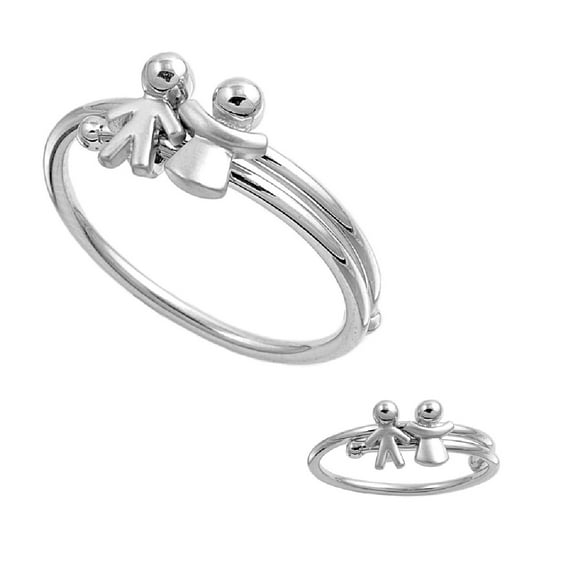 925 Sterling Silver Male And Female Union Ring Size 6