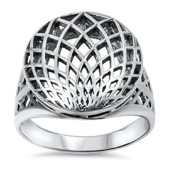 925 Sterling Silver Mandala Ring Size 7