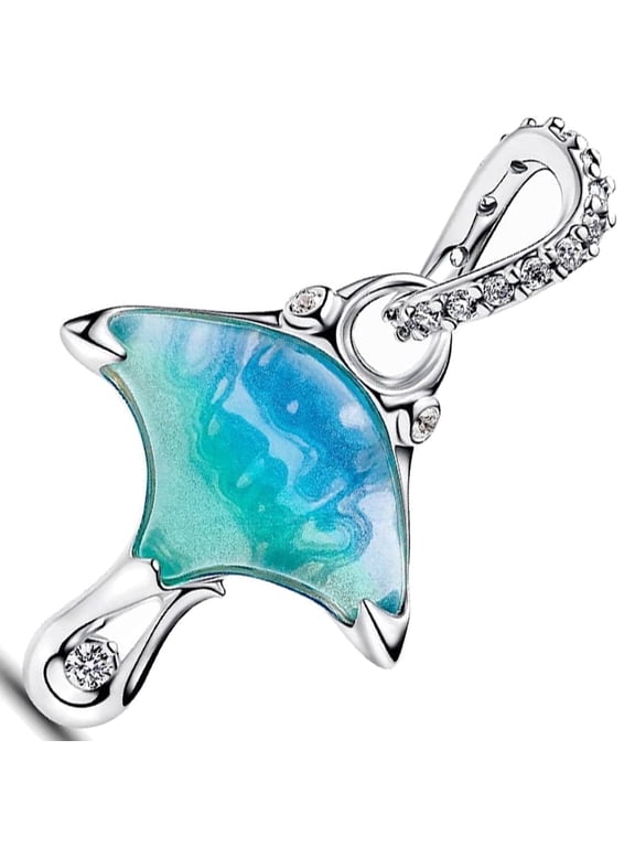 925 Sterling Silver Manta Ray Dangle Charm for Bracelet Charms Bangle Pendant Jewelry