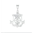 thumbnail image 1 of 925 Sterling Silver Mariner Crucifix Anchor Cross Pendant Charm – Unisex, All Ages, Made in Italy MST, 1 of 7