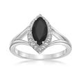 thumbnail image 2 of Sterling Silver Celtic Marquise Black Onyx Ring – Natural Gemstone, 925 Silver, Free Gift Packaging 2 of 6