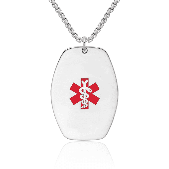 925 Sterling Silver Medical Alert Necklace Chain Pendant Charm