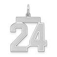 thumbnail image 1 of 925 Sterling Silver Medium Satin Number 24 Charm Pendant, 1 of 7