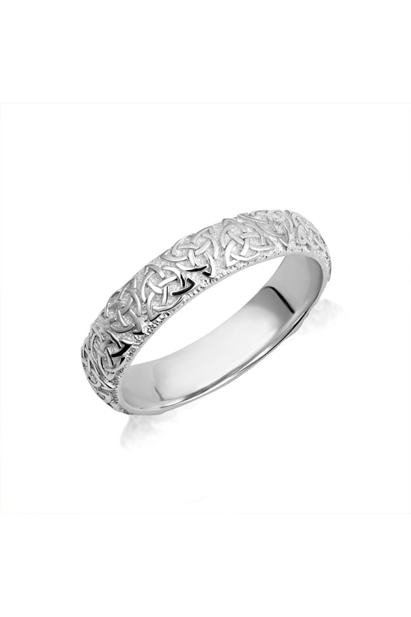 925 Sterling Silver Men's And Women's Irish Celtic Trinity Knot Eternity Wedding Band- Size 6