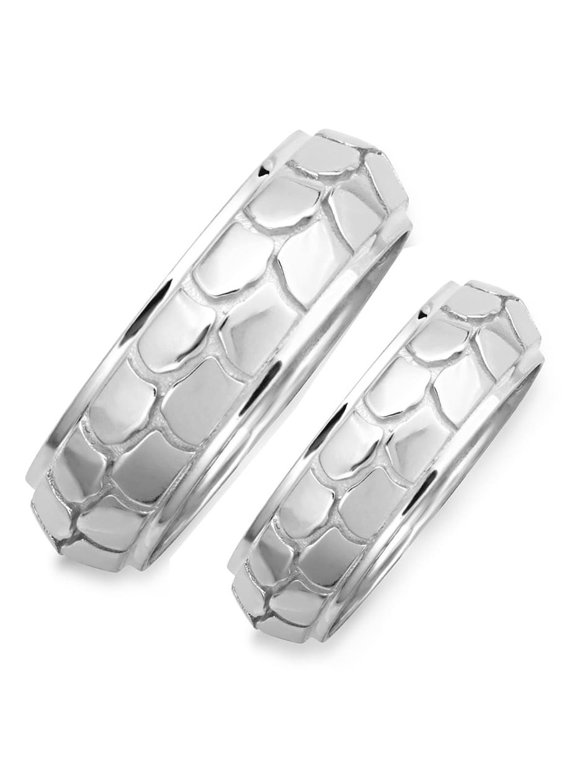 .925 Sterling Silver Mens Chunky Nugget Ring (Size 5)