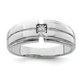 thumbnail image 1 of 925 Sterling Silver Men's Diamond Ring Band Size 8.5 (.03 cttw.), 1 of 4