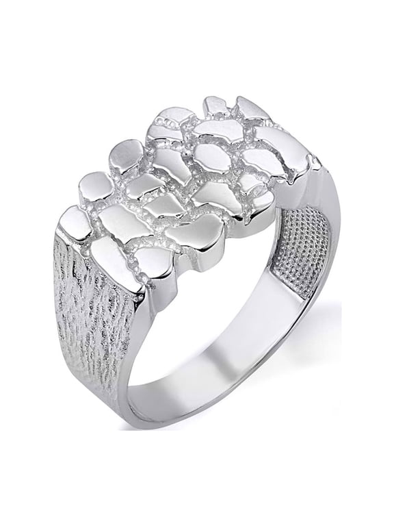 925 Sterling Silver Men's Nugget Ring (Size 8.25)