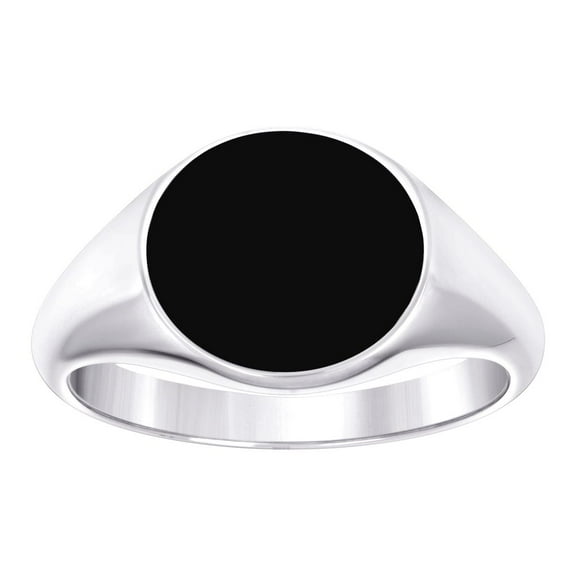 925 Sterling Silver Mens Black Enameled Fashion Ring 11.2x2.5mm Wide Size 8 Ring for Men - 3.5 Grams