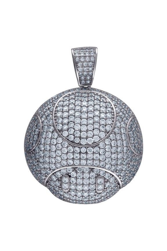 925 Sterling Silver Mens Cubic Zirconia Animated Game Character Hip Hop Charm Pendant Necklace for Men