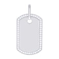 thumbnail image 1 of 925 Sterling Silver Mens Cubic Zirconia Animal Pet Dog Tag Fashion Charm Pendant 50.9x26mm Wide Necklace for Men, 1 of 2