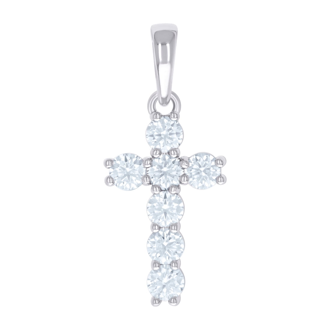 925 Sterling Silver Mens CZ Simulated Diamond Cross Religious Charm Pendant 31.7x13.7mm Wide Necklace for Men