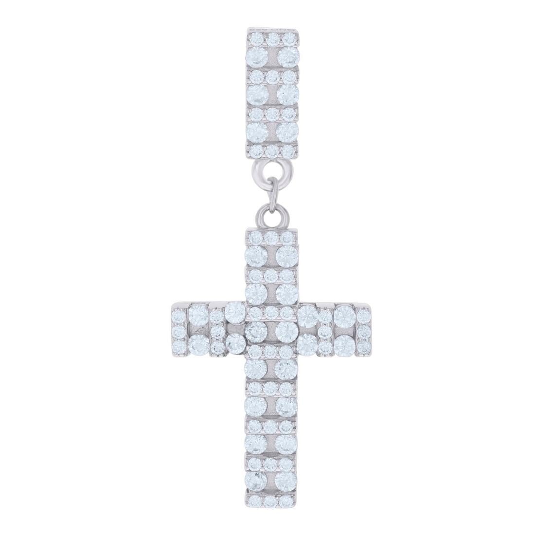 925 Sterling Silver Mens CZ Simulated Diamond Cross Religious Charm Pendant Necklace for Men