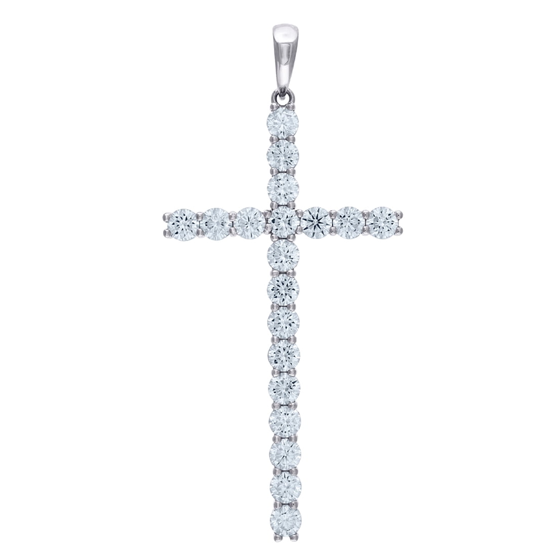 925 Sterling Silver Mens Cubic Zirconia Cross Religious Pendant Charm ...