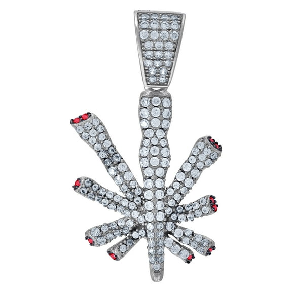 925 Sterling Silver Mens Cubic Zirconia Cubic Zirconia Hip Hop Fashion Charm Pendant Necklace for Men