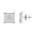 thumbnail image 1 of 925 Sterling Silver Mens Cubic Zirconia Egyptian Pharaoh Fashion Stud Earrings 11.8x11.8mm Wide Earring for Men, 1 of 2