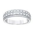 thumbnail image 1 of 925 Sterling Silver Mens Cubic Zirconia Fashion Wedding Band Ring 5.8x5.8mm Wide Size 6 Wedding Band for Men, 1 of 2