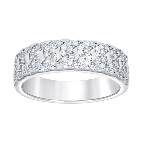 925 Sterling Silver Mens Cubic Zirconia Fashion Wedding Band Ring 5.9x5.9mm Wide Size 9 Wedding Band for Men