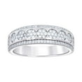 thumbnail image 1 of 925 Sterling Silver Mens Cubic Zirconia Fashion Wedding Band Ring 7.1x7.1mm Wide Size 10 Wedding Band for Men, 1 of 2
