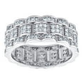 thumbnail image 1 of 925 Sterling Silver Mens Cubic Zirconia Presidential Size 7 Eternity Ring Band Wedding Band for Men, 1 of 2