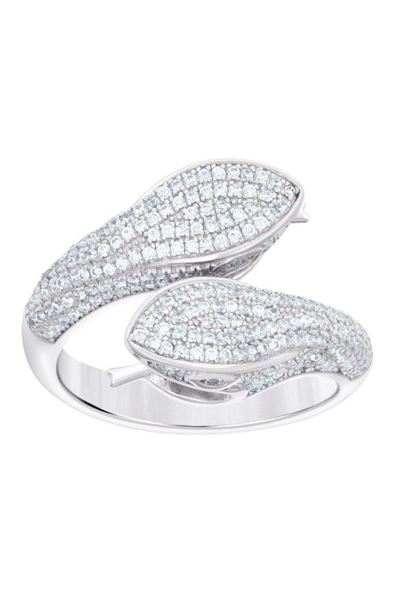 925 Sterling Silver Mens Cubic Zirconia Snake Fashion Ring 18.2x4.2mm Wide Size 11 Ring for Men