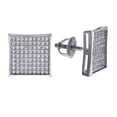 thumbnail image 1 of 925 Sterling Silver Mens Cubic Zirconia Square Stud Earrings Earring for Men - 3.6 Grams, 1 of 2