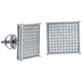thumbnail image 1 of 925 Sterling Silver Mens Cubic Zirconia Square Stud Earrings Earring for Men - 3.7 Grams, 1 of 2
