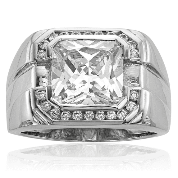 925 sterling silver mens cubic zirconia cz ring