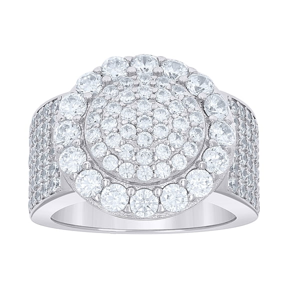 925 Sterling Silver Mens Cubic-Zirconia Fashion Ring Size 12