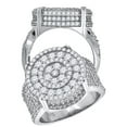 thumbnail image 1 of 925 Sterling Silver Mens Cubic-Zirconia Round Head Fashion Ring Size 8, 1 of 1