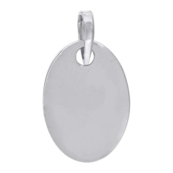 925 Sterling Silver Mens Fashion Oval Disc Charm Pendant 40.1x21.6mm Wide Necklace for Men