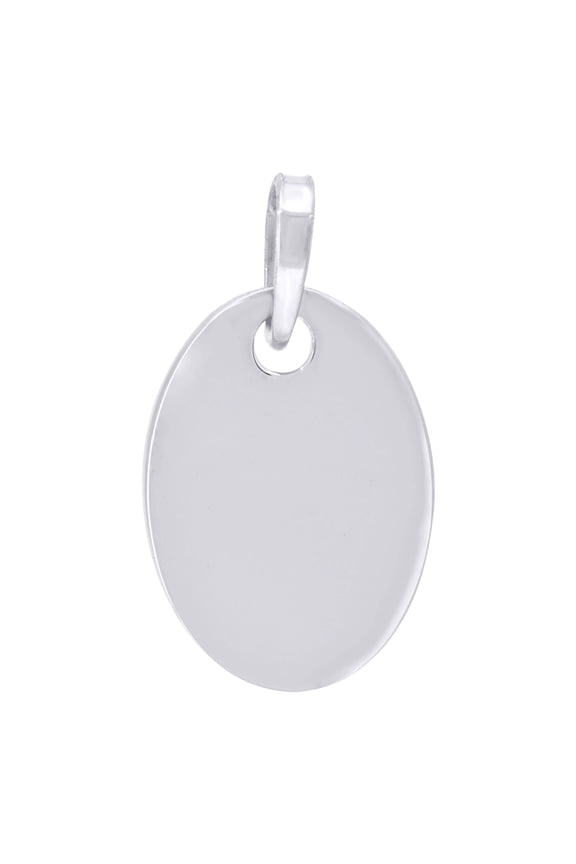 925 Sterling Silver Mens Fashion Oval Disc Charm Pendant for Men