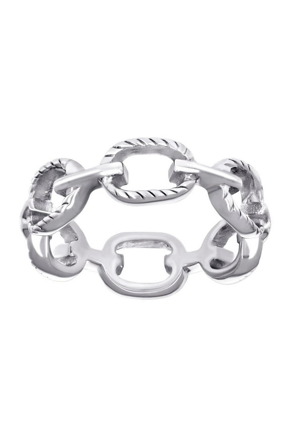 925 Sterling Silver Mens Fashion Ring 6.8x6.8mm Wide Size 8 Ring for Men - 3.8 Grams