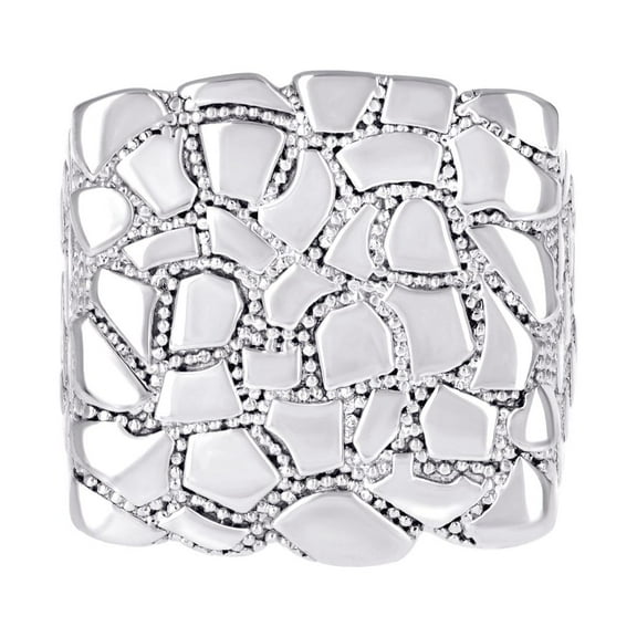 925 Sterling Silver Mens Nugget Square Head Fashion Ring 22.7x22.7mm Wide Size 11 Ring for Men