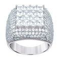 thumbnail image 1 of 925 Sterling Silver Mens Princess-cut Round Cubic Zirconia Square Head Fashion Ring Size 10 Ring for Men, 1 of 2