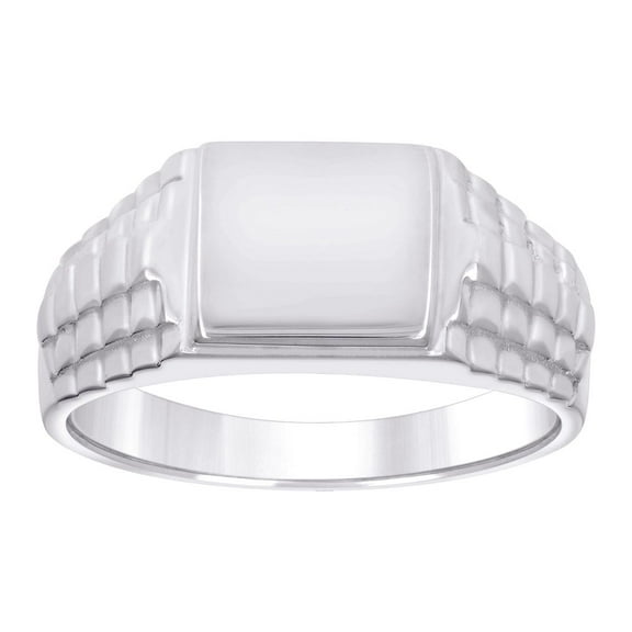 925 Sterling Silver Mens Square Head Fashion Ring 9.2x2.8mm Wide Size 8 Ring for Men - 4.8 Grams