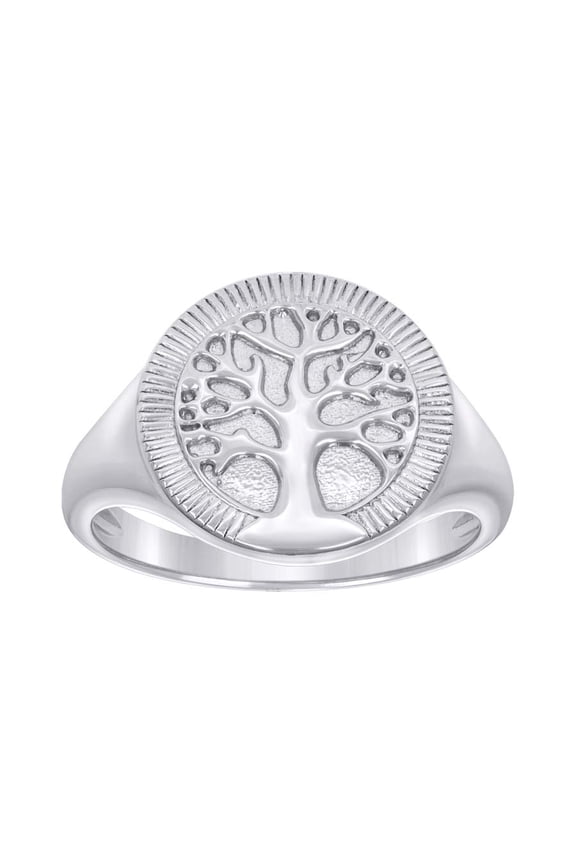 925 Sterling Silver Mens Tree Of Life Good Luck Ring Size 7