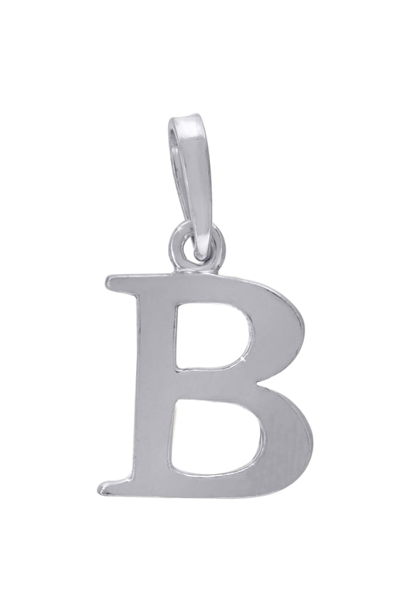 925 Sterling Silver Mens Women Letter Name Personalized Monogram Initial B Charm Pendant 20.7x11.5mm Wide Necklace for M