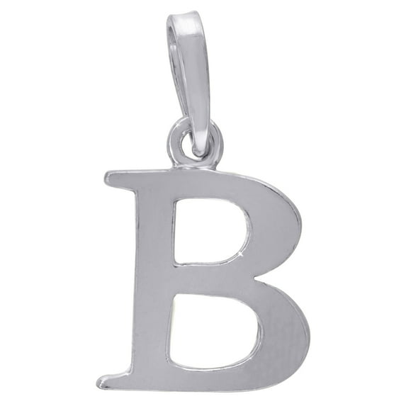 925 Sterling Silver Mens Women Letter Name Personalized Monogram Initial B Charm Pendant 20.7x11.5mm Wide Necklace for M