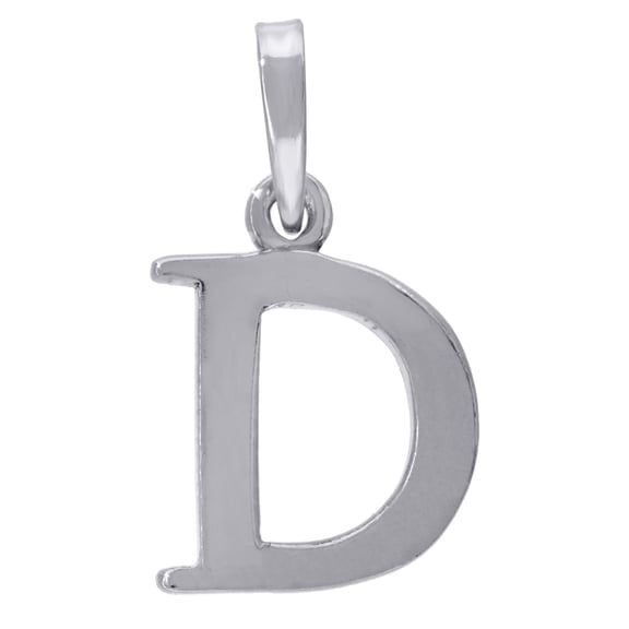 925 Sterling Silver Mens Women Letter Name Personalized Monogram Initial D Charm Pendant 20.6x11.6mm Wide Necklace for M