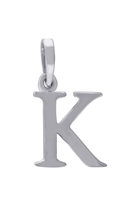 925 Sterling Silver Mens Women Letter Name Personalized Monogram Initial K Charm Pendant 15.6x11.7mm Wide Necklace for M