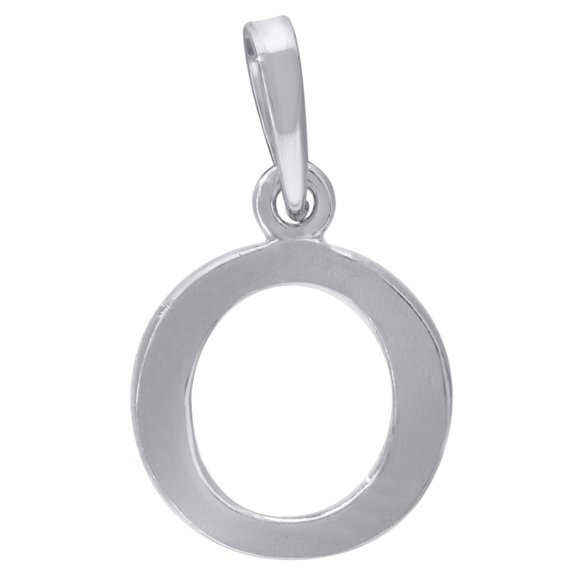 925 Sterling Silver Mens Women Letter Name Personalized Monogram Initial O Charm Pendant 20.4x12mm Wide Necklace for Men