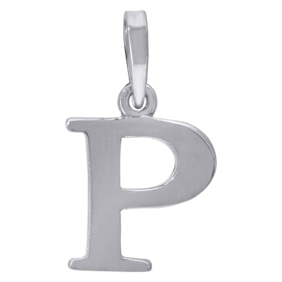 925 Sterling Silver Mens Women Letter Name Personalized Monogram Initial P Charm Pendant 20.6x11.8mm Wide Necklace for M