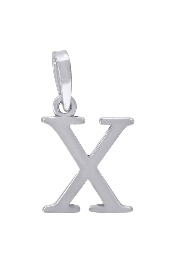 925 Sterling Silver Mens Women Letter Name Personalized Monogram Initial X Charm Pendant 20.7x11.6mm Wide Necklace for M
